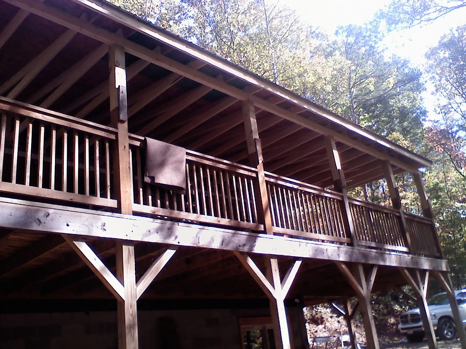 Timber framing under a new elevated porch and deck — Roof Leak Repair in Dickson by Roofing Brothers